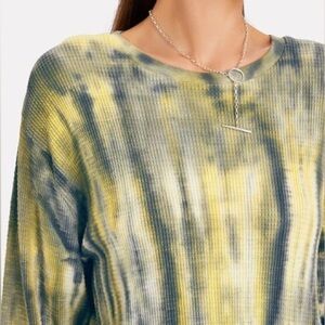 Shop Re/done Thermal Tie-dye Long Sleeve T-shirt In Yellow